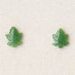 Jade maple leaf-9mm earrings
