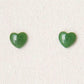 Jade plain heart-8mm earrings