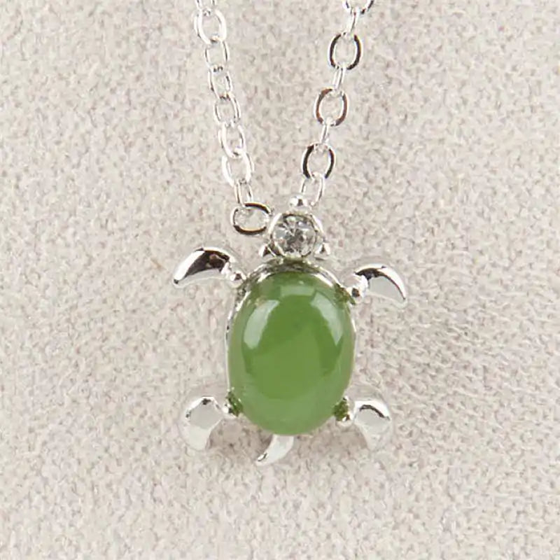 Jade tiny turtle necklace