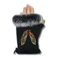 Fingerless gloves eagle feather
