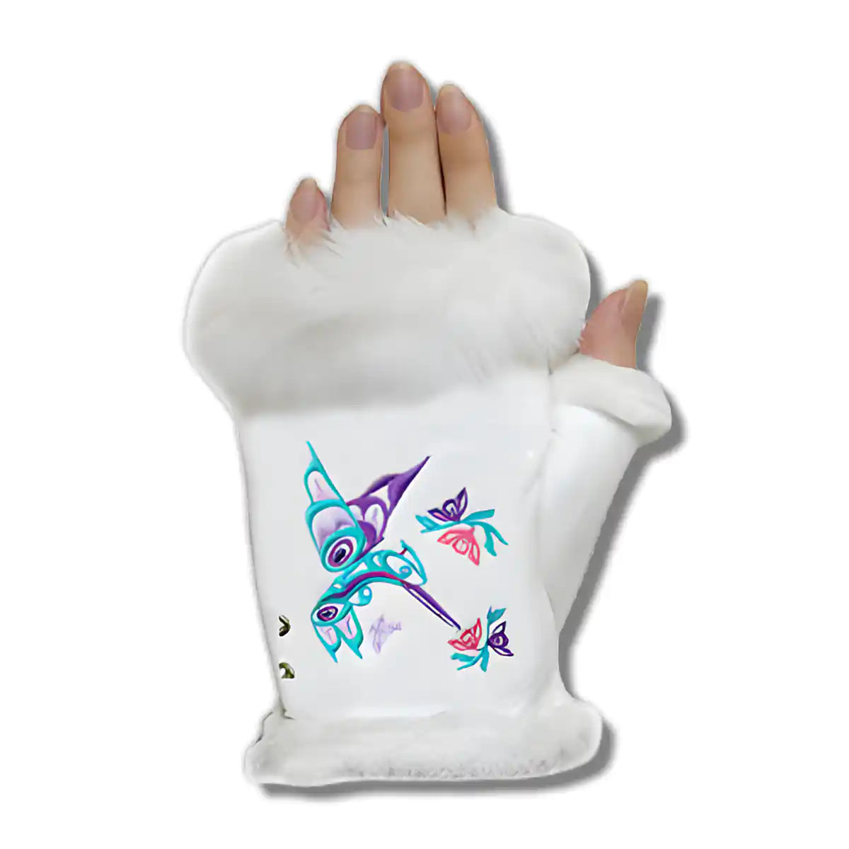 Fingerless gloves flying hummingbird