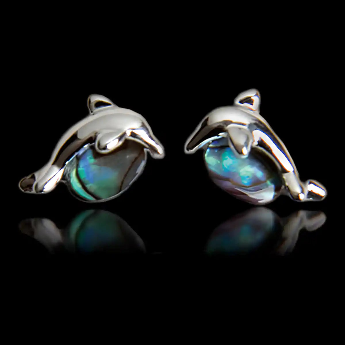 Glacier pearle dolphin stud earrings