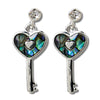 Glacier pearle key to my heart earrings