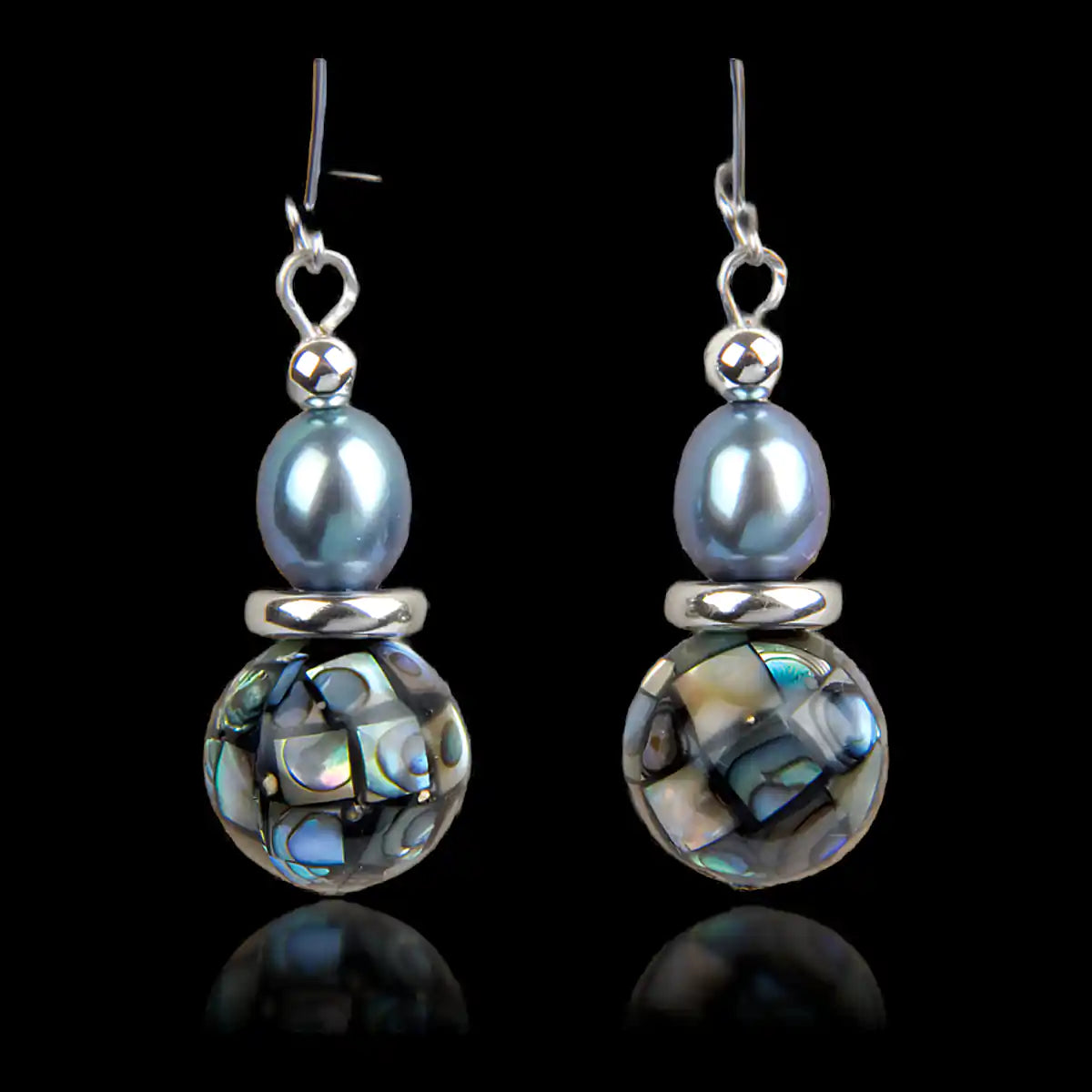 Glacier pearle mosaic drop earrings