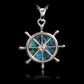 Glacier pearle ship's wheel necklace