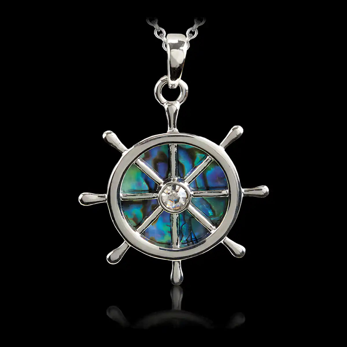 Glacier pearle ship's wheel necklace