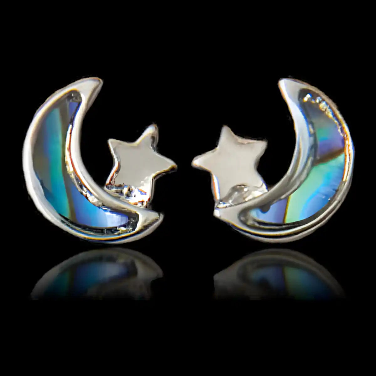 Glacier pearle star & moon earrings