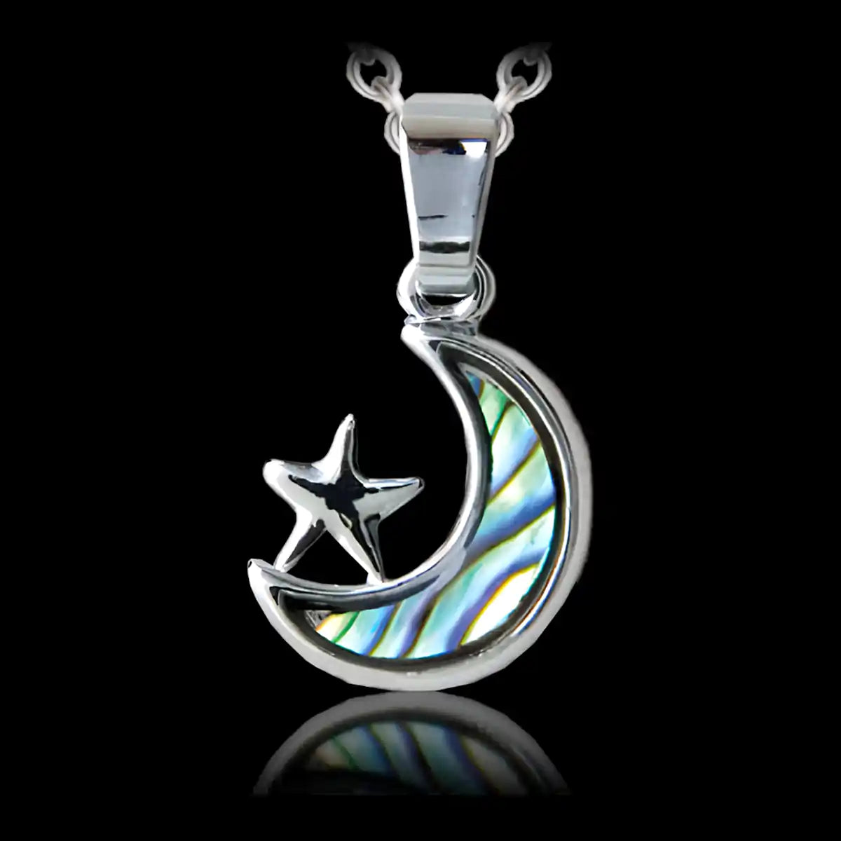Glacier pearle star & moon necklace