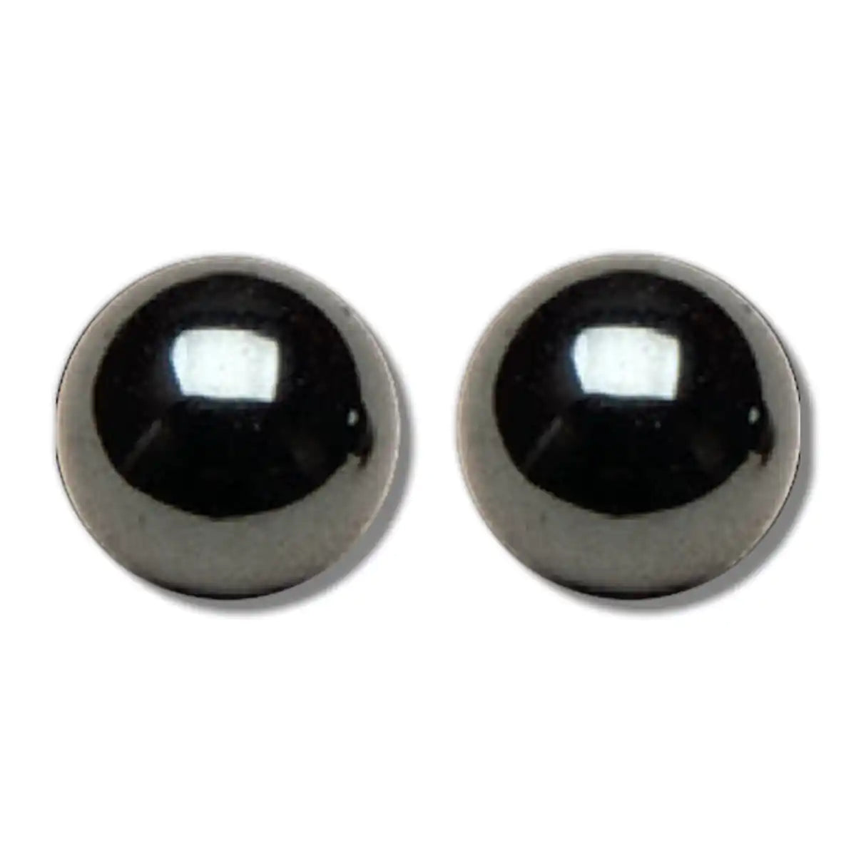 Hematite ball-8mm earrings