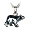 Hematite bear necklace