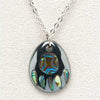 Hematite bear paw-abalone necklace