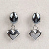 Hematite heart locket earrings