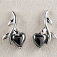 Hematite heart vine earrings