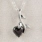 Hematite heart vine necklace