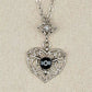 Hematite lace heart necklace