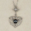 Hematite lace heart necklace