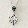 Hematite maple leaf frost necklace