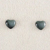 Hematite plain heart-8mm earrings