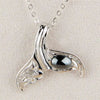 Hematite whale tail-sculpted necklace