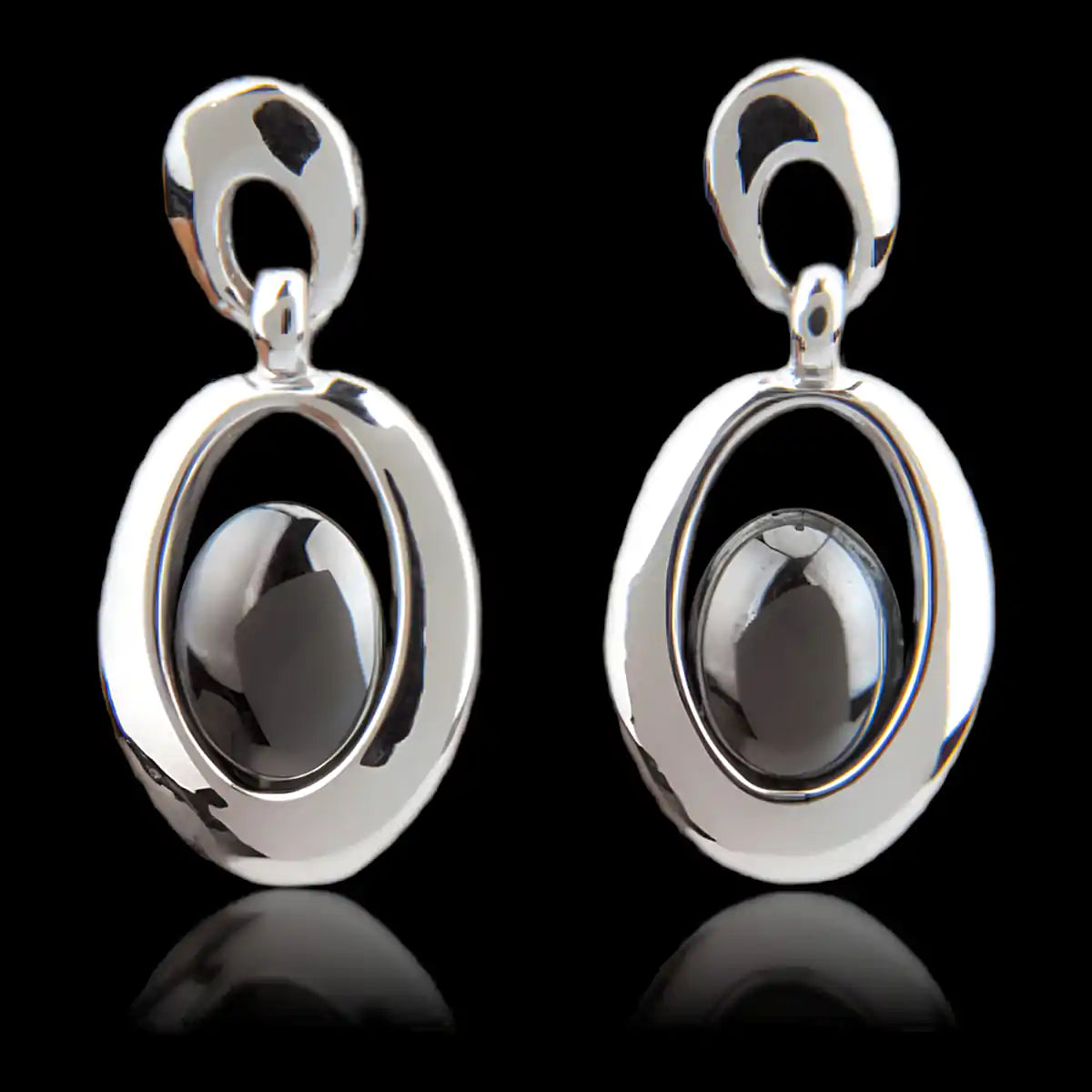 Hematite clarity earrings