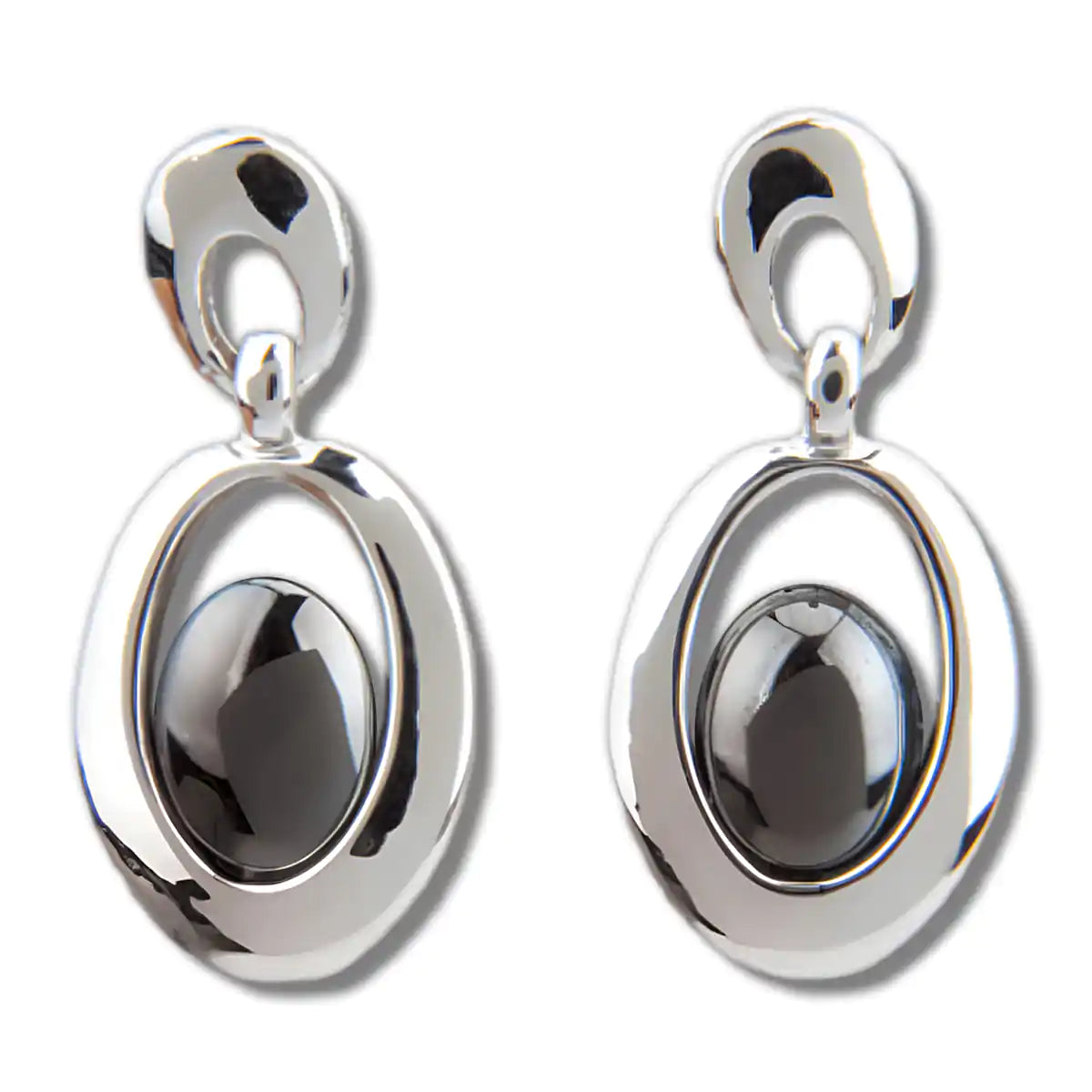 Hematite clarity earrings