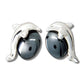 Hematite dolphin stud earrings