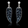 Hematite hand carved feather earrings