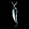 Hematite hand carved feather necklace