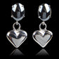 Hematite heart locket earrings