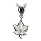 Hematite maple leaf frost necklace