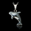 Hematite orca whale necklace