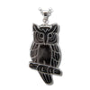 Hematite owl necklace