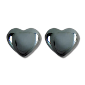 Boucles d'Oreilles Hematite Plain Heart-8mm