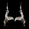 Hematite whale tail-sculpted earrings