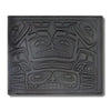 Leather wallet with native embossed bear lodge design
