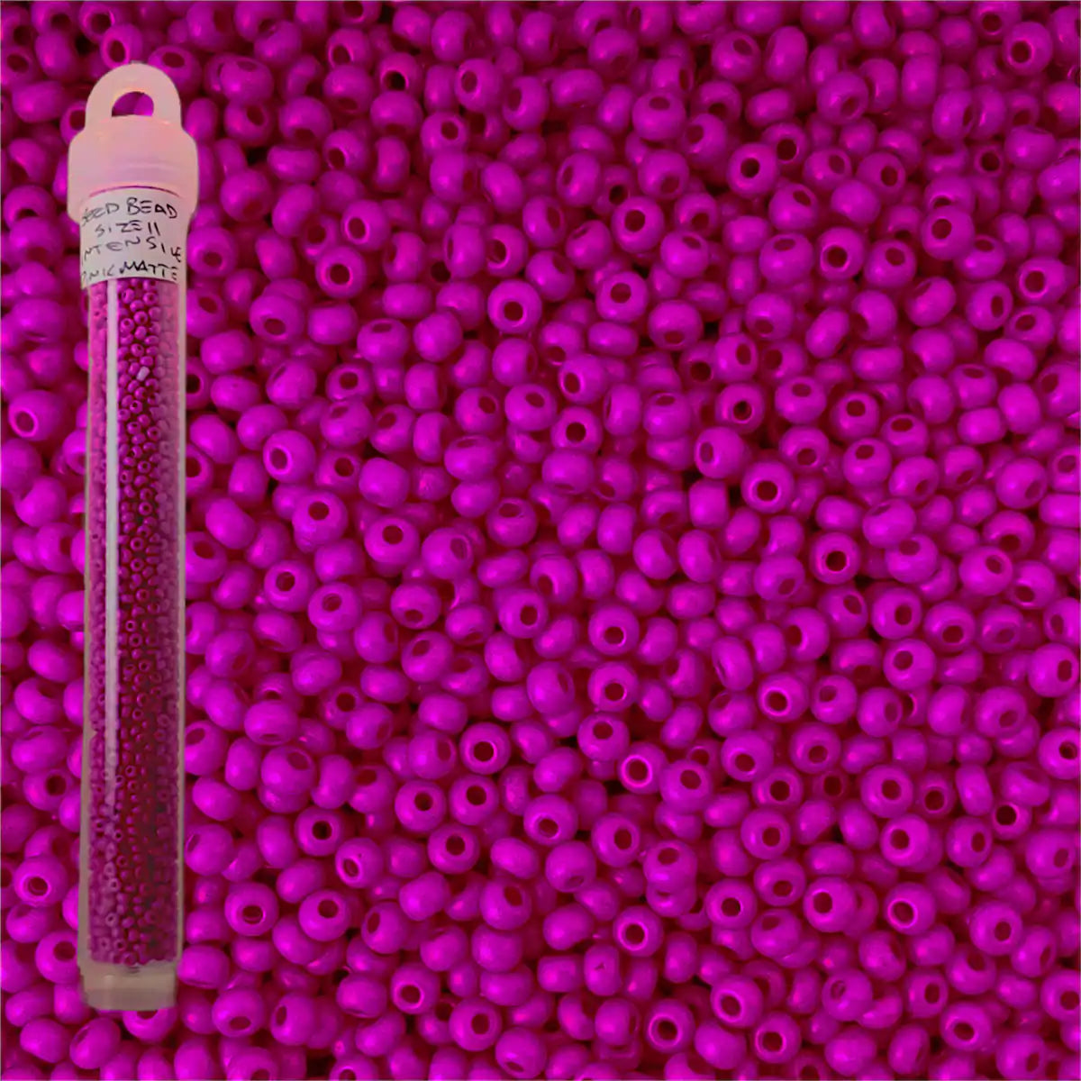 Miyuki seed beads intensive pink matte size 11