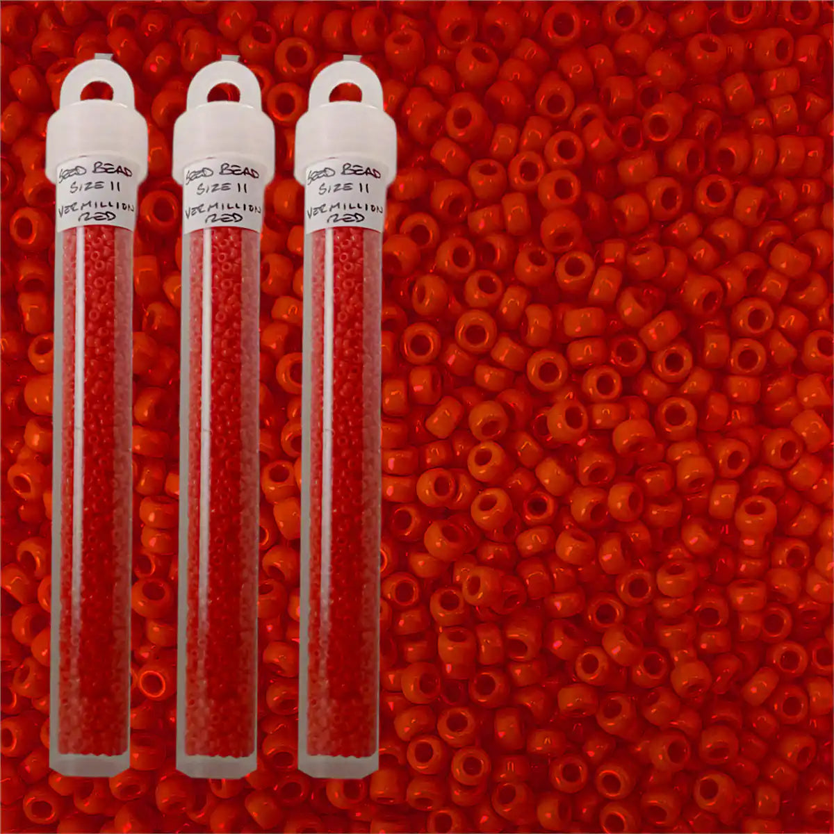 MIYUKI Seed Beads - Vermillion Red - Size 11 – Treasures