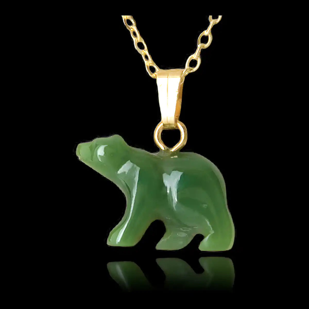 Jade bear necklace