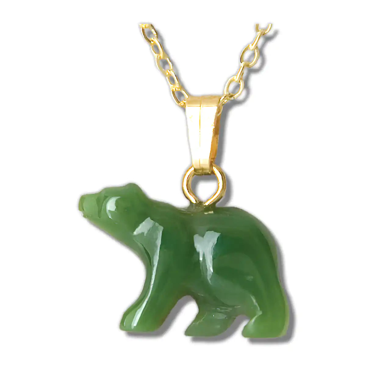 Jade bear necklace