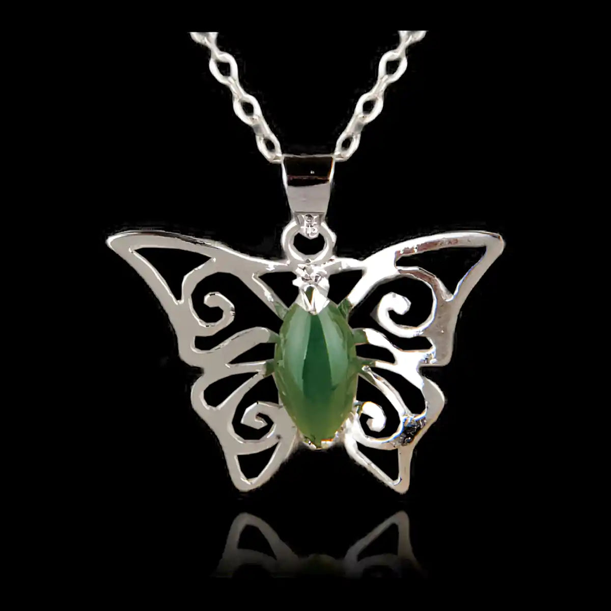 Jade butterfly necklace