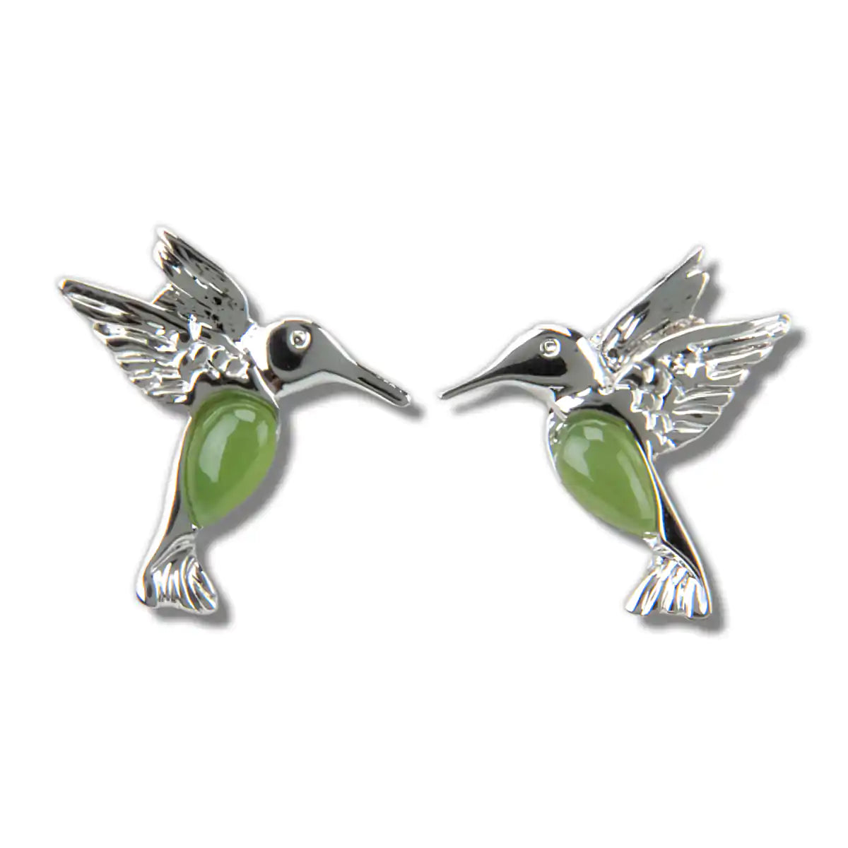 Jade dainty hummingbird earrings