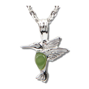 Collar de colibrí delicado de jade