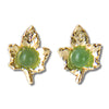 Jade dainty maple leaf earrings