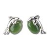 Jade dolphin stud earrings