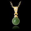 Jade fancy ball drop necklace