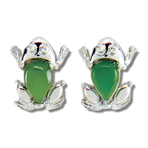 Boucles d'oreilles grenouille de jade