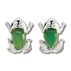 Jade frog earrings