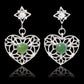 Jade lace heart earrings