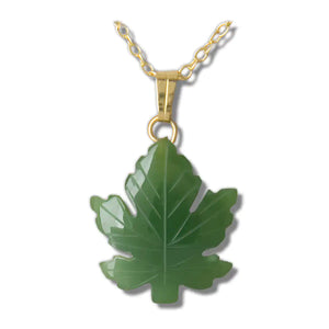 Jade Maple Leaf-18mm Necklace