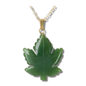 Jade Maple Leaf-25mm Necklace